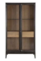 Brown Acacia 2-Door Display Cabinet by Splendido Cecilia