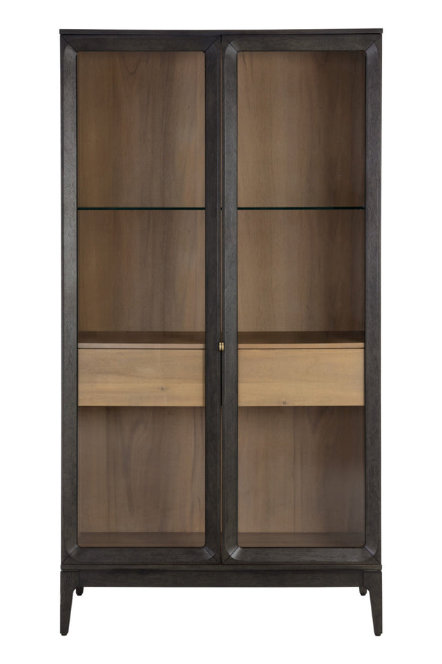 Brown Acacia 2-Door Display Cabinet by Splendido Cecilia
