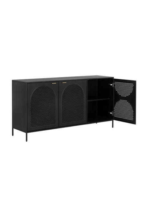 Black Perforated Metal 3-Door Sideboard by Splendido Aziza, alternate view 5