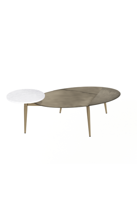 Oval Antique Brass Coffee Table by Splendido Tuner