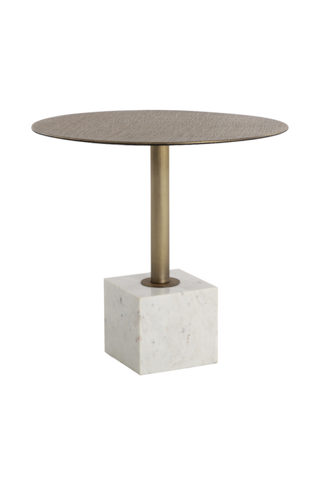 Antique Brass Marble Bistro Table by Splendido Kata Dining Table