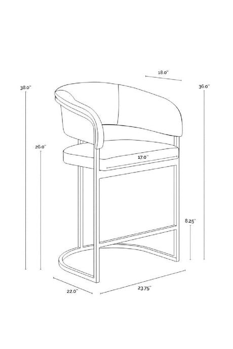 Blue Cantilevered Counter Stool by Splendido Marris, alternate view 12