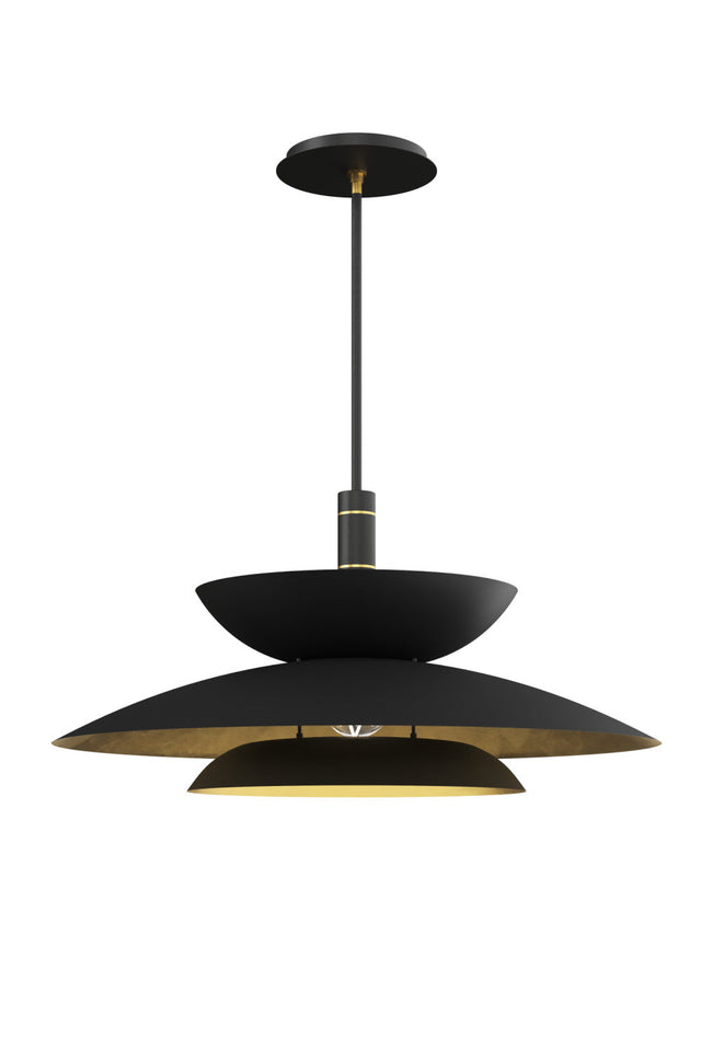Black Tiered Pendant Light by Splendido Timea Chandelier