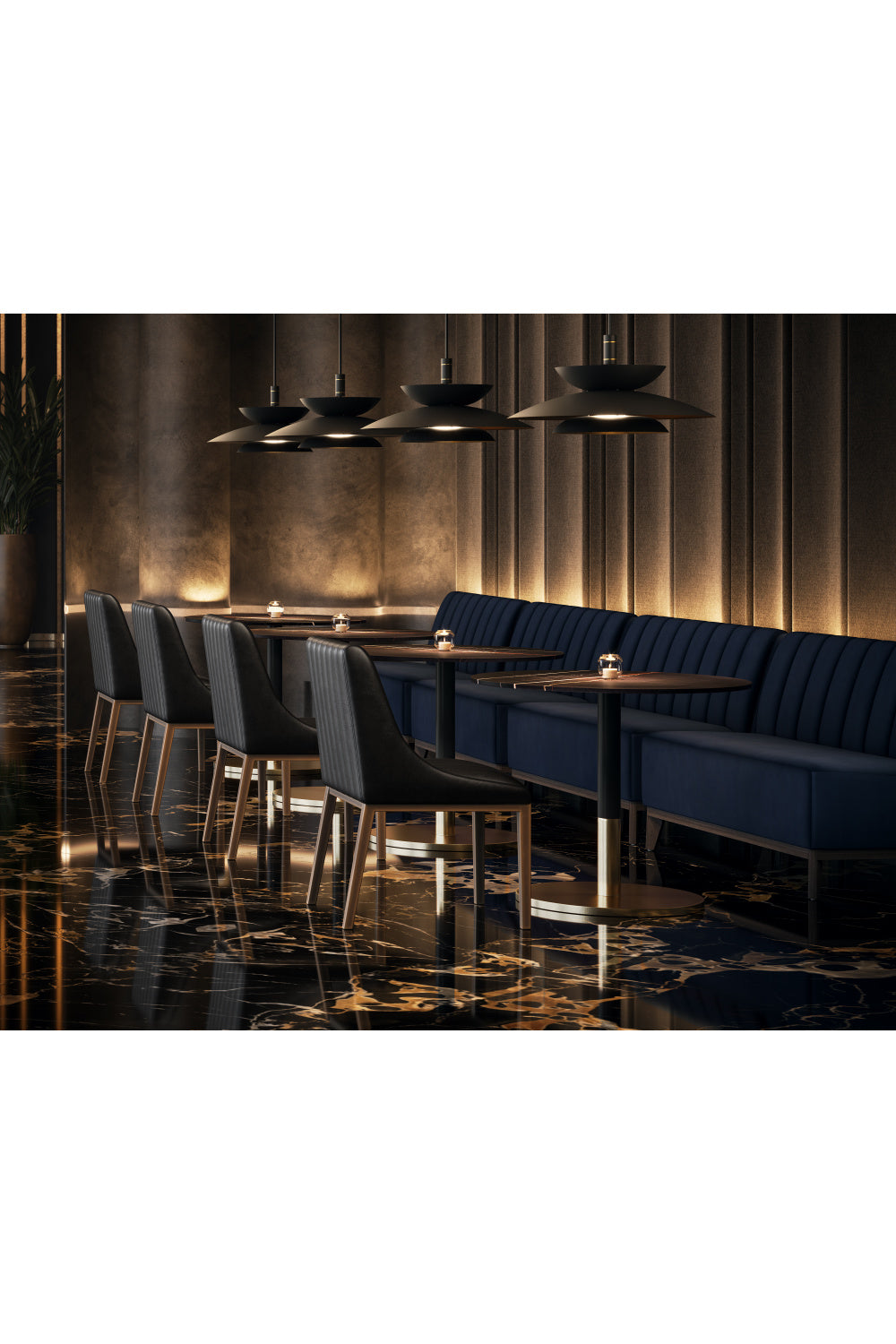 Black Tiered Pendant Light by Splendido Timea Chandelier, alternate view 8