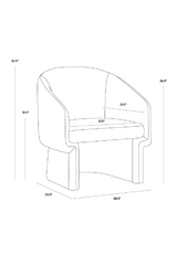 Barrel-Back Orange Lounge Chair by Splendido Lauryn Accent Chair, alternate view 9