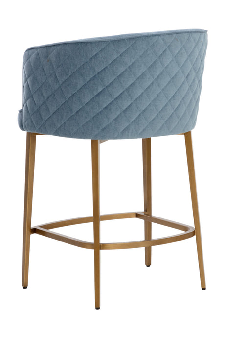 Diamond-Stitched Blue Counter Stool by Splendido Cornella, alternate view 4