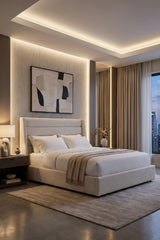 White Vertical-Tufted Queen Bed by Splendido Emmit, alternate view 2