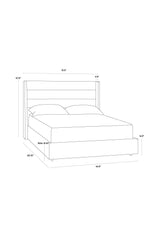 White Vertical-Tufted Queen Bed by Splendido Emmit, alternate view 6
