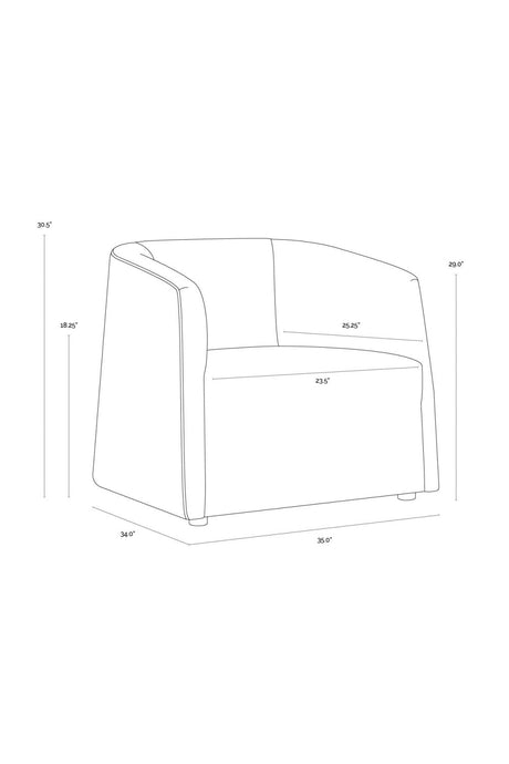 Curved Back Lounge Chair by Splendido Serenade Accent Chair, alternate view 12