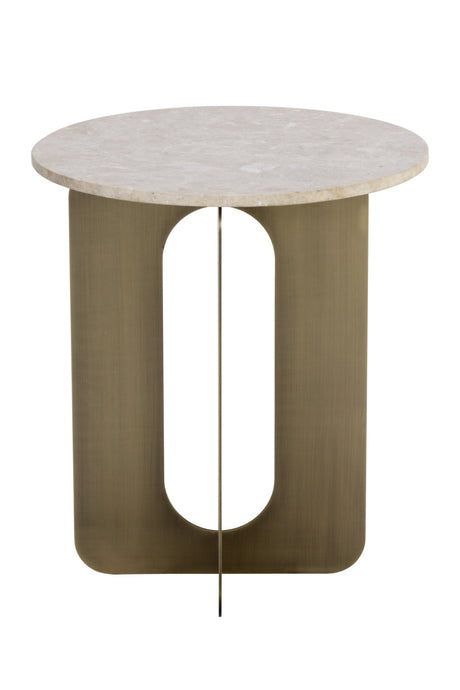 Gray Marble Round End Table by Splendido Orlo Side Table, alternate view 3