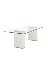 Clear Glass Indoor/Outdoor Dining Table by Splendido Aemond, alternate view 3