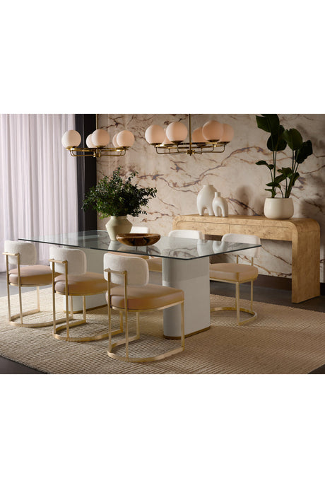 Clear Glass Indoor/Outdoor Dining Table by Splendido Aemond, alternate view 9
