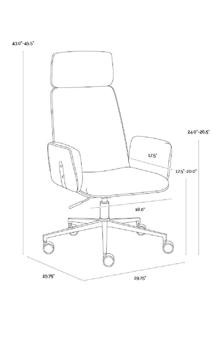 Curved Upholstered Office Chair by Splendido Kalev, alternate view 15