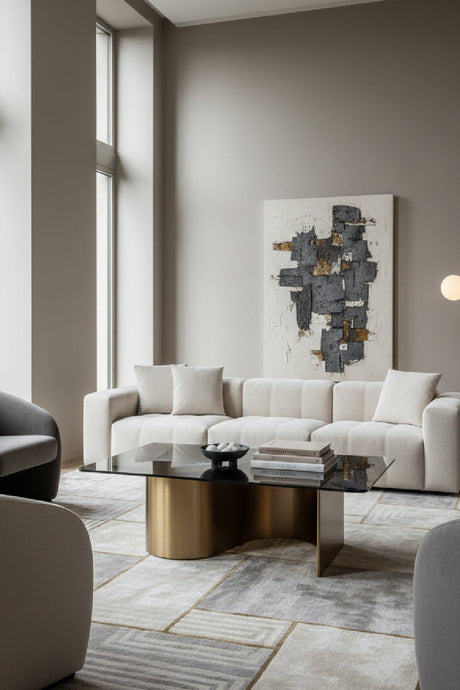 Gold S-Shaped Base Coffee Table by Splendido Whisper, alternate view 2