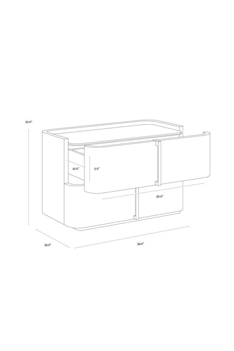 Leather-Look 2-Drawer Nightstand by Splendido Jamille, alternate view 43