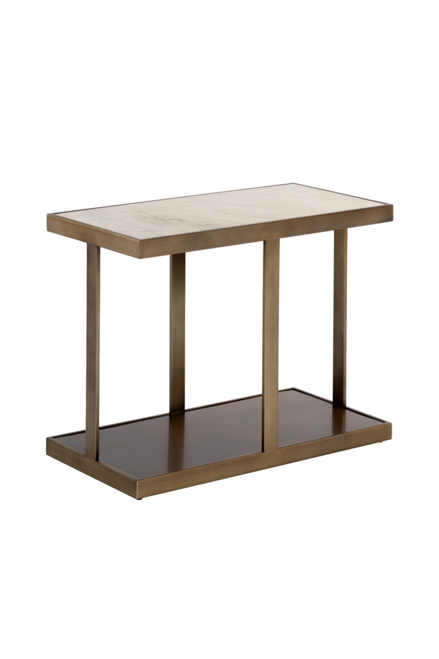 Gold Framed Marble Side Table by Splendido Kamali