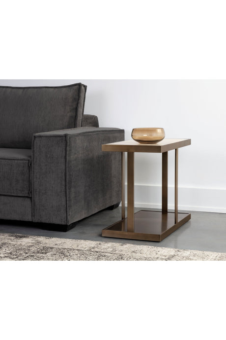 Gold Framed Marble Side Table by Splendido Kamali, alternate view 8