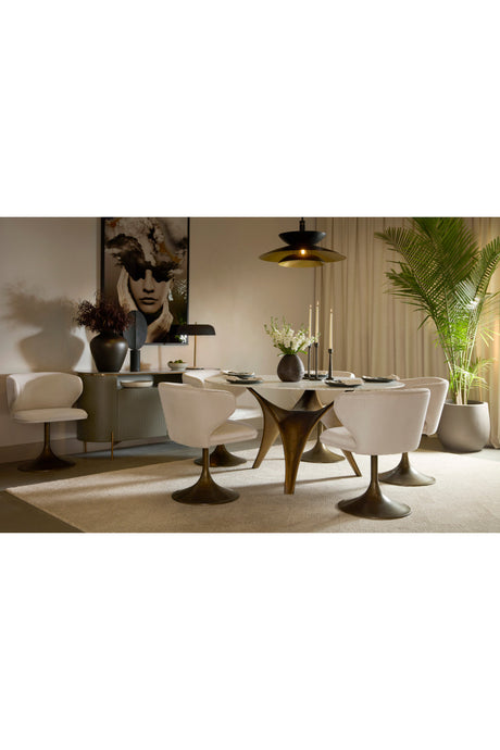 White Marble Round Dining Table by Splendido Bijon, alternate view 6