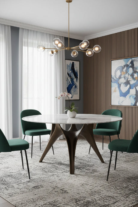 White Marble Round Dining Table by Splendido Bijon, alternate view 2