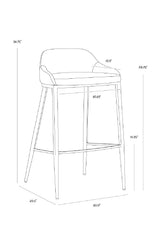 Low-Back Leather Look Bar Stool by Splendido Astra Barstool, alternate view 34