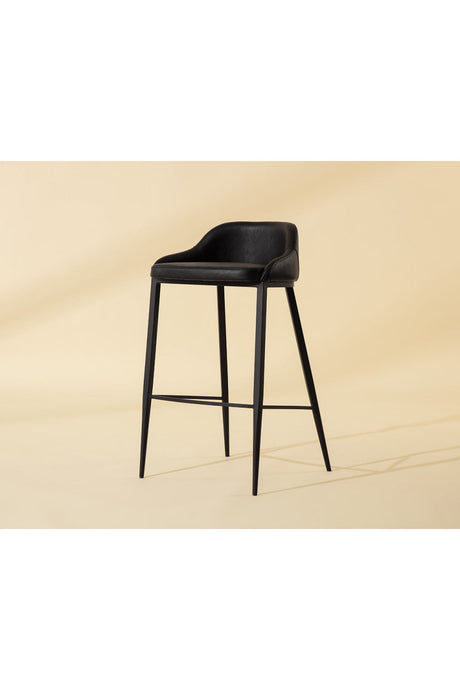Low-Back Leather Look Bar Stool by Splendido Astra Barstool, alternate view 32