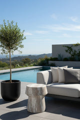 Marble Look Indoor/Outdoor End Table by Splendido Brie Side Table, alternate view 2