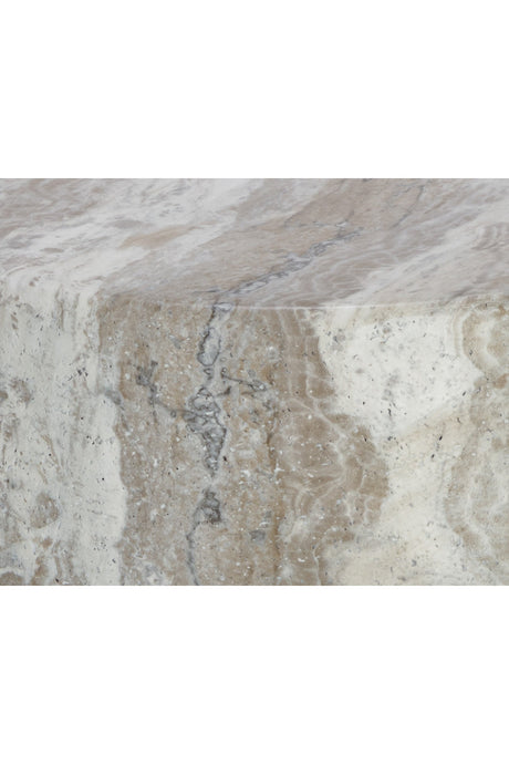 Marble Look Indoor/Outdoor End Table by Splendido Brie Side Table, alternate view 4