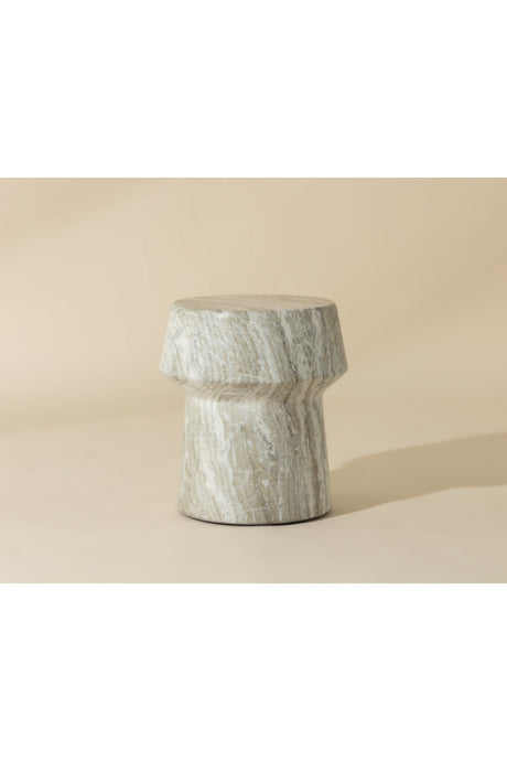 Marble Look Indoor/Outdoor End Table by Splendido Brie Side Table, alternate view 5