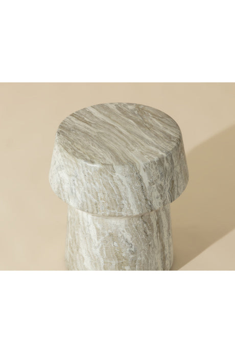 Marble Look Indoor/Outdoor End Table by Splendido Brie Side Table, alternate view 6
