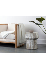 Marble Look Indoor/Outdoor End Table by Splendido Brie Side Table, alternate view 7