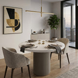 Round Marble-Look Indoor/Outdoor Dining Table by Splendido Nicolette, alternate view 2