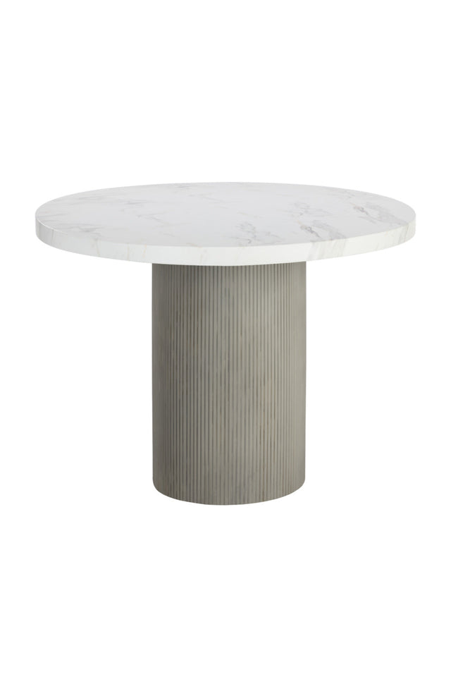 Round Marble-Look Indoor/Outdoor Dining Table by Splendido Nicolette
