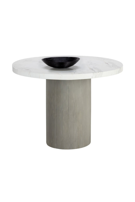 Round Marble-Look Indoor/Outdoor Dining Table by Splendido Nicolette, alternate view 3