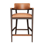 Oak Wood Frame Leather Barstool by Splendido Brylea, alternate view 3