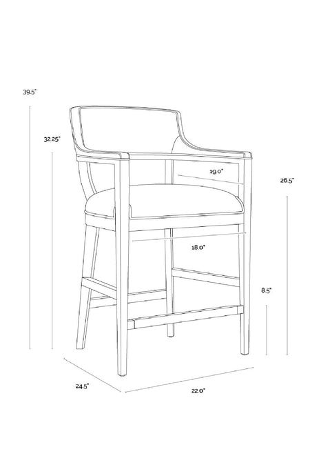Brown Leather Counter Stool by Splendido Brylea, alternate view 8