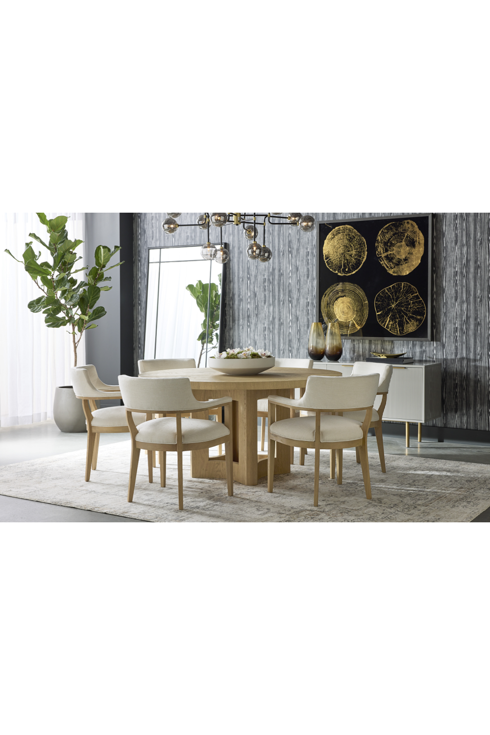Natural Wood Round Dining Table by Splendido Elma, alternate view 7