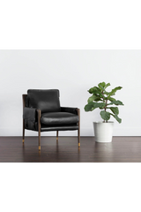 Vintage Style Leather Lounge Chair by Splendido Mauti Accent Chair, alternate view 19