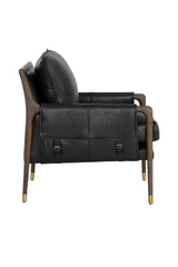 Vintage Style Leather Lounge Chair by Splendido Mauti Accent Chair, alternate view 13