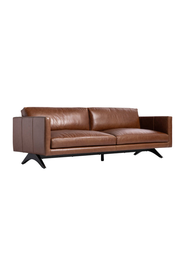 Oak‑Leg Leather Sofa by Splendido Rogers