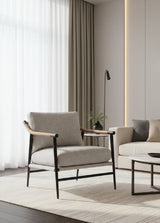 Light Gray Fabric Lounge Chair by Splendido Meadow Accent Chair, alternate view 2