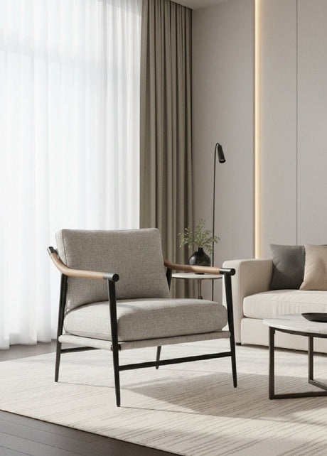 Light Gray Fabric Lounge Chair by Splendido Meadow Accent Chair, alternate view 2