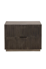 Taupe Fluted Wooden 2-Drawer Nightstand by Splendido Carlin