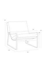 Scooped Leather Lounge Chair by Splendido Zancor Accent Chair, alternate view 27