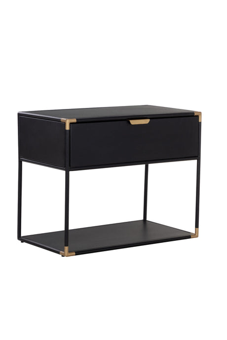 Minimalist Black & Brass Nightstand by Splendido Doone, alternate view 3