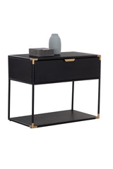 Minimalist Black & Brass Nightstand by Splendido Doone, alternate view 4