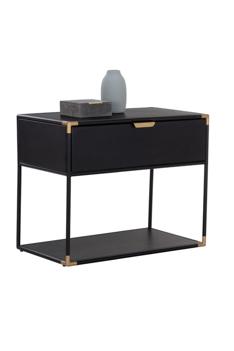 Minimalist Black & Brass Nightstand by Splendido Doone, alternate view 4
