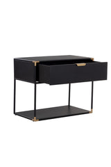 Minimalist Black & Brass Nightstand by Splendido Doone, alternate view 5