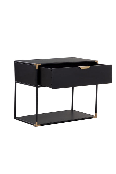 Minimalist Black & Brass Nightstand by Splendido Doone, alternate view 5