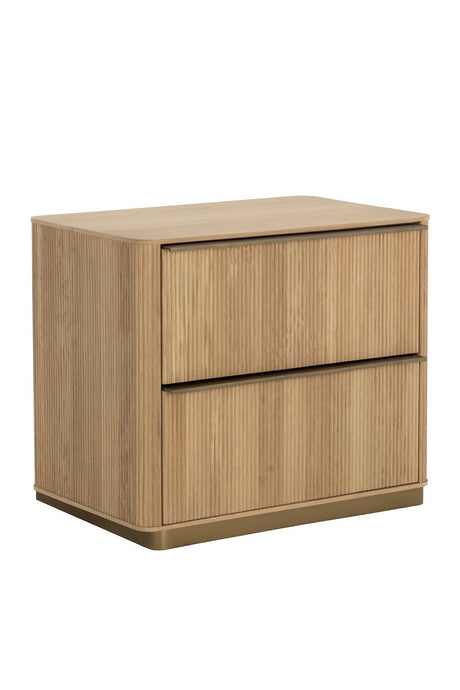 Reeded Oak 2-Drawer Nightstand by Splendido Kalla