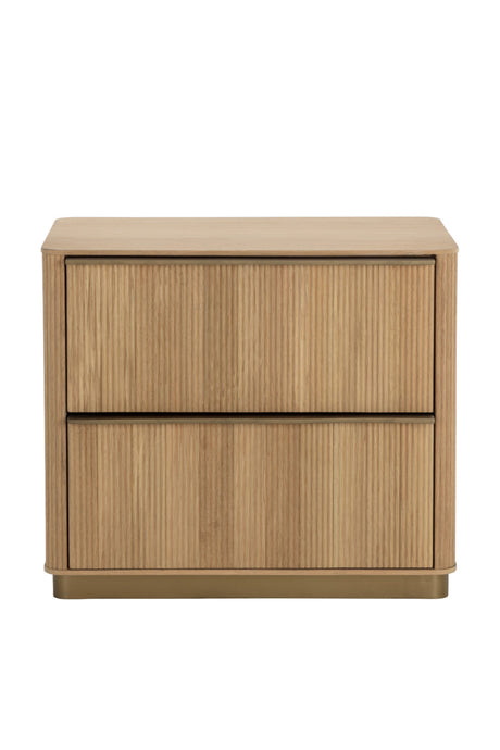 Reeded Oak 2-Drawer Nightstand by Splendido Kalla, alternate view 3